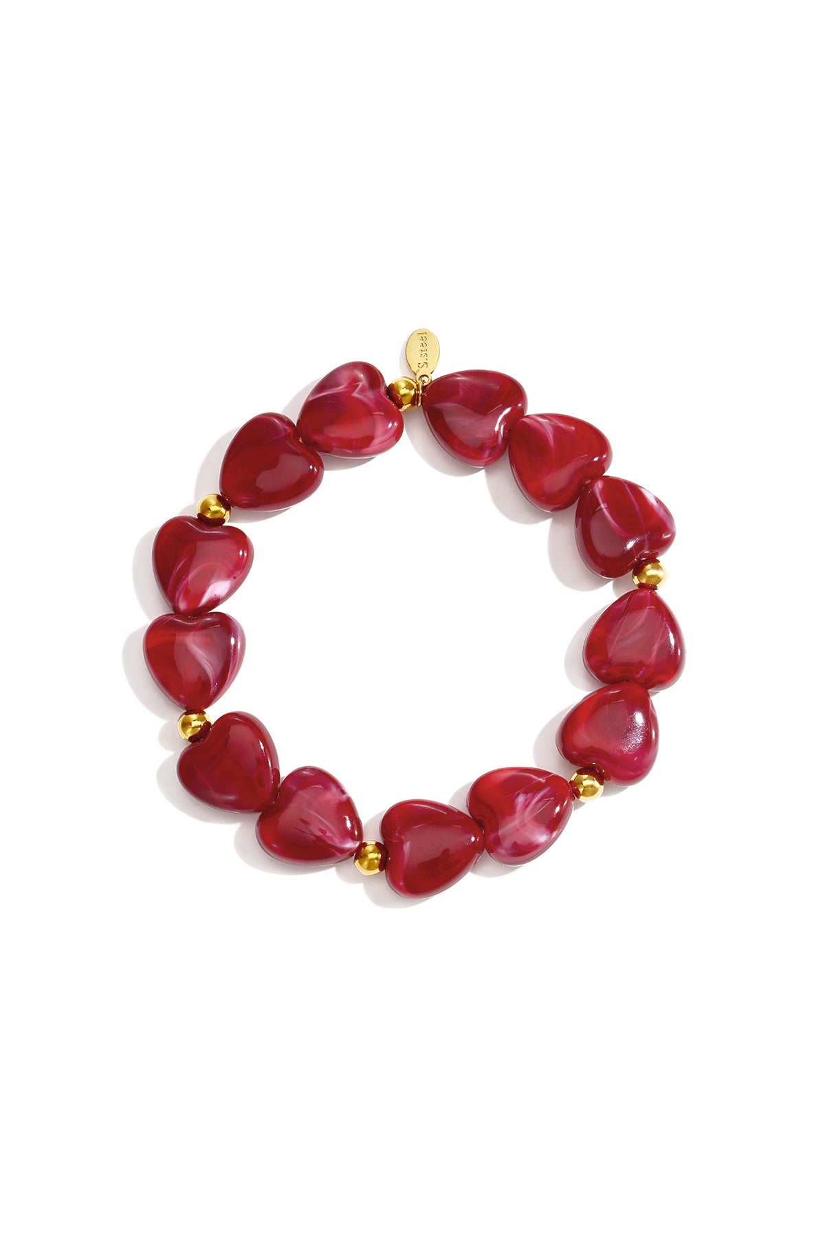 Acryl kralenarmbanden met hartje, eenvoudige dagelijkse serie, dames sieraden