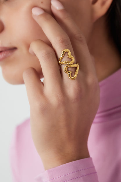 double heart ring