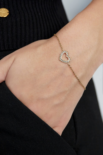 diamant hart armband
