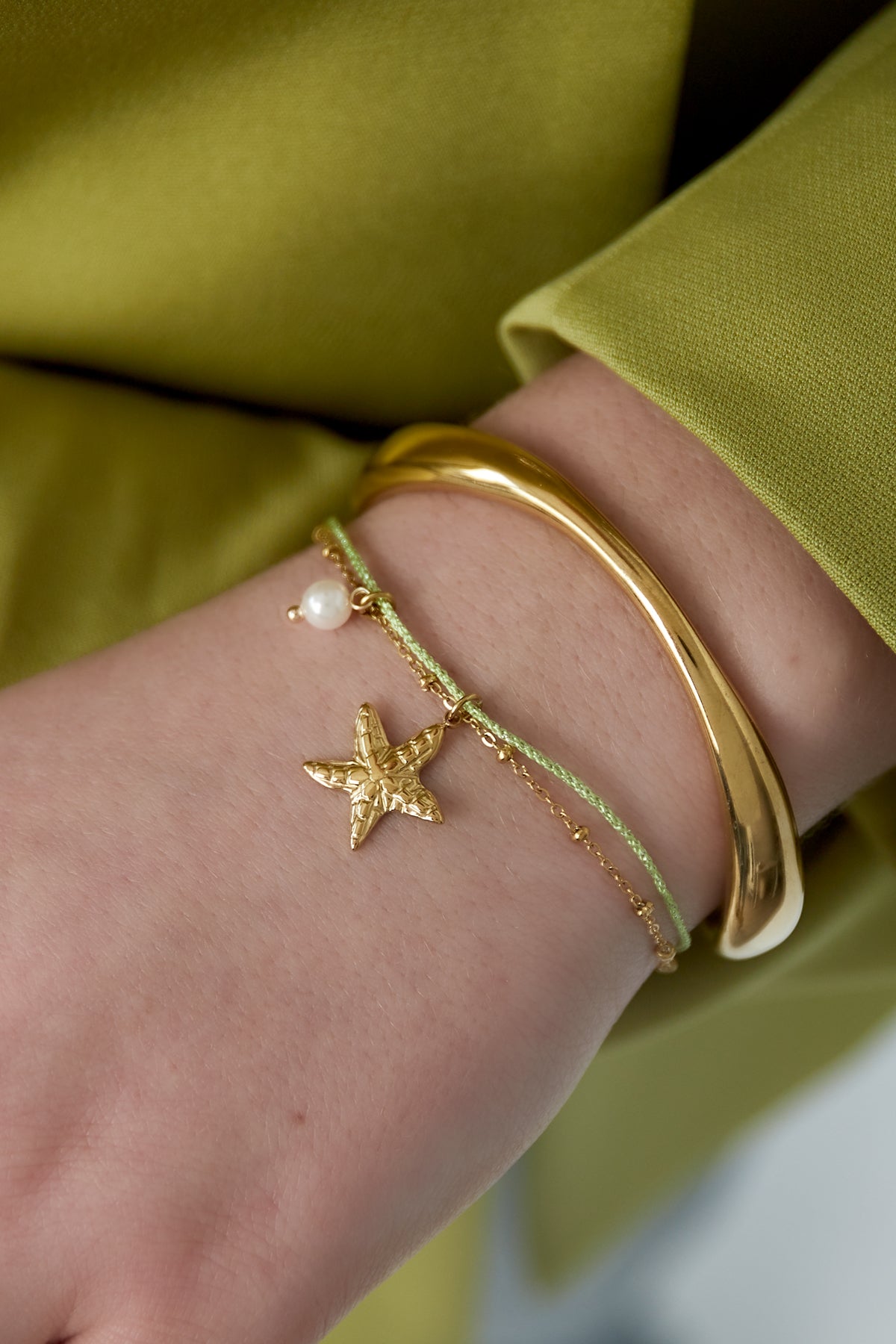armband zeester parel