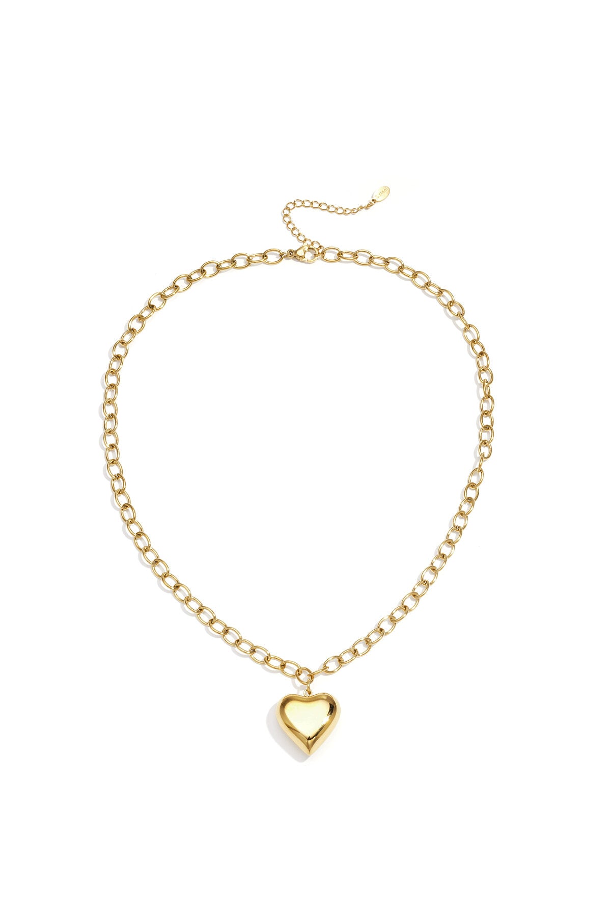 Roestvrijstalen hangerkettingen met hartvormige hanger, casual en eenvoudig model, dames sieraden.