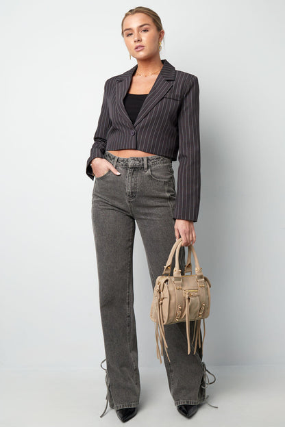 Elegant Ladies' Suit Set for Fall/Winter in Grey and Burgundy