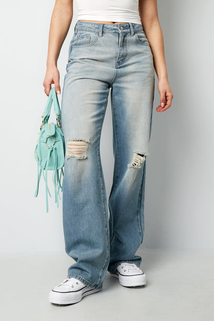 Stylish Ripped Straight Denim Pants for All Fits