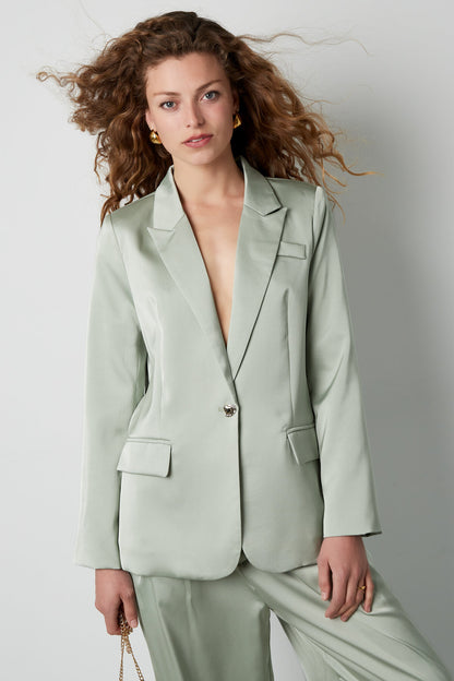 Satin look blazer deel van een set