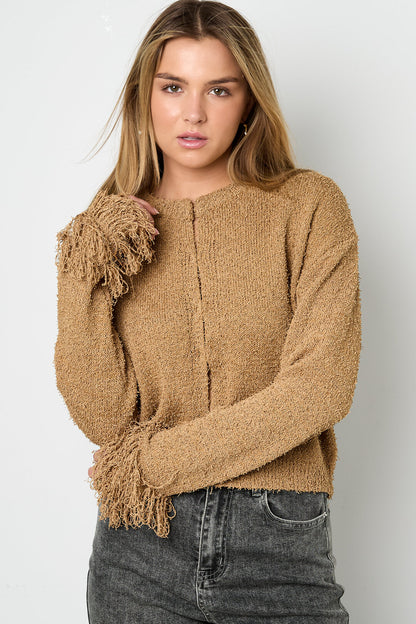 Gebreide Polyestervezel Vrouwen Cardigan Casual Solide Kleur Herfst/Winter