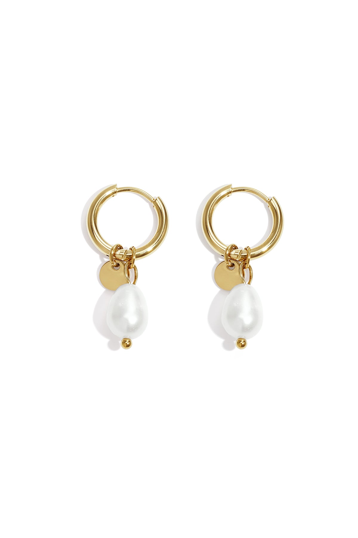 Oorbellen Pearl Drops Zilver Stainless Steel