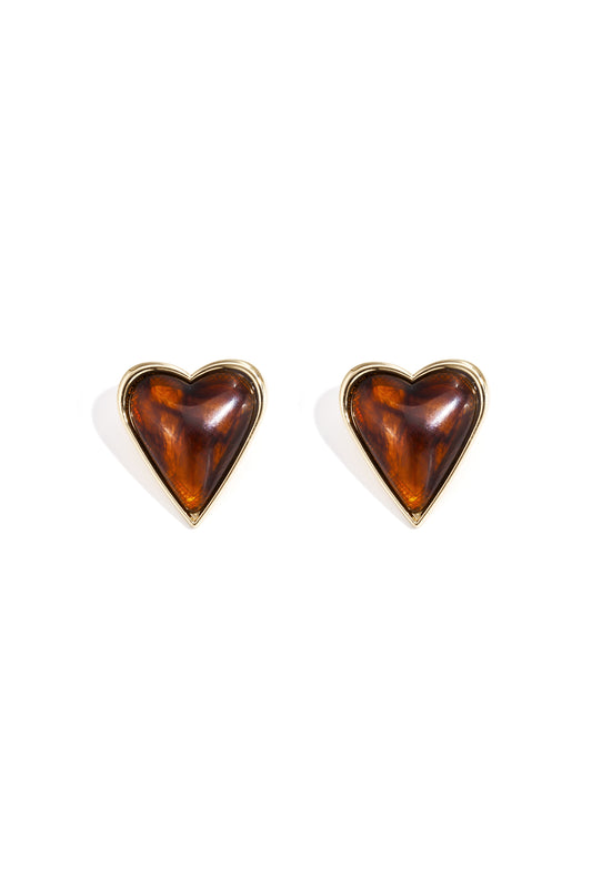 Oorbellen met hartvormige stift van legering, retro, alledaags en eenvoudig, dames sieraden