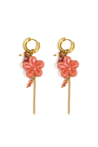 Oorbellen van roestvrij staal met bloemenmotief, casual, dagelijks, eenvoudig, serie, damessieraden