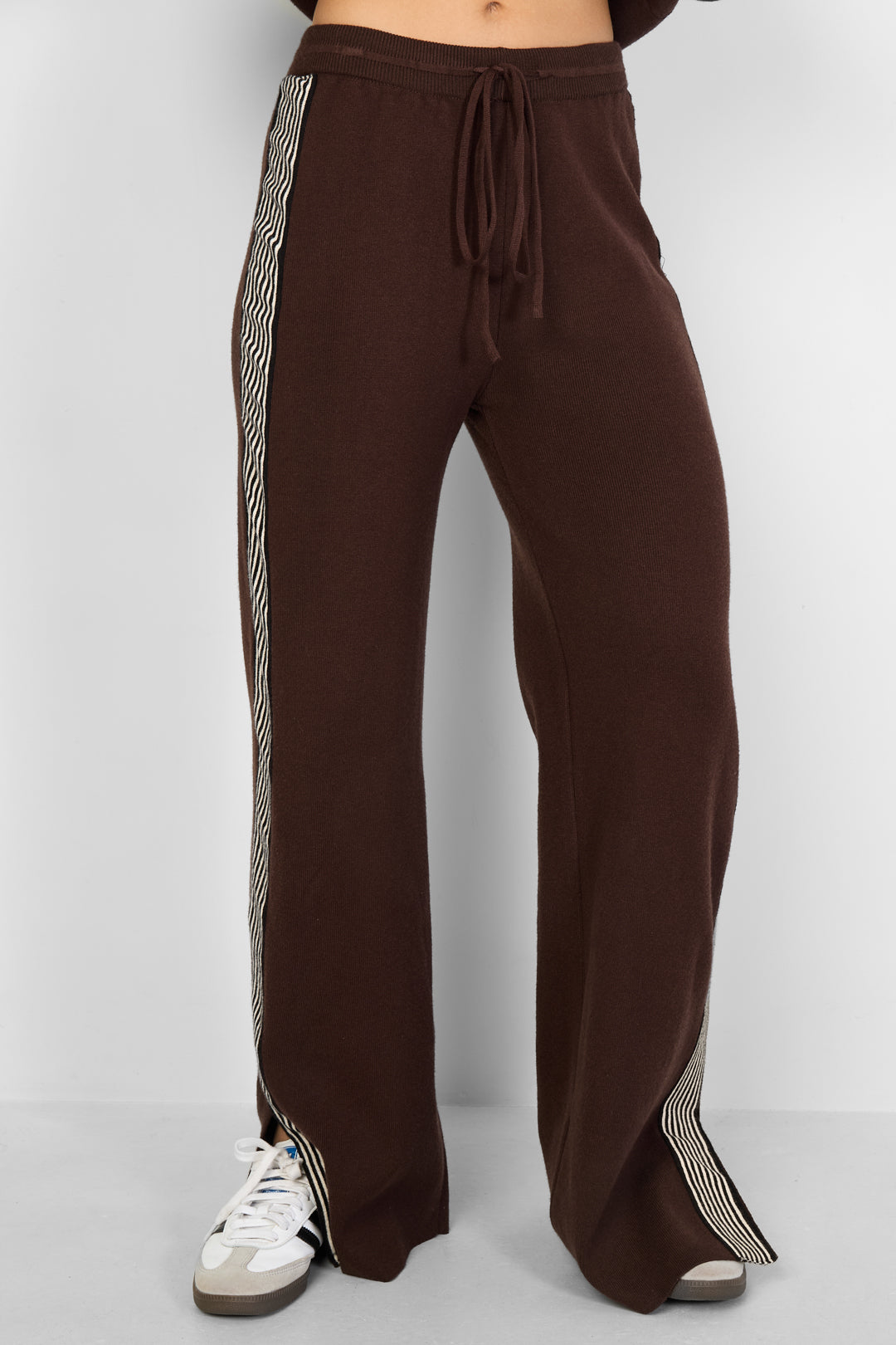 gebreide broek met strepen