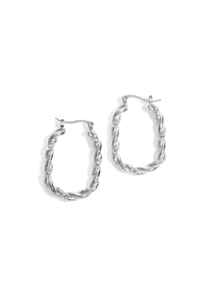 Twisted Sparkle Hoop oorbellen