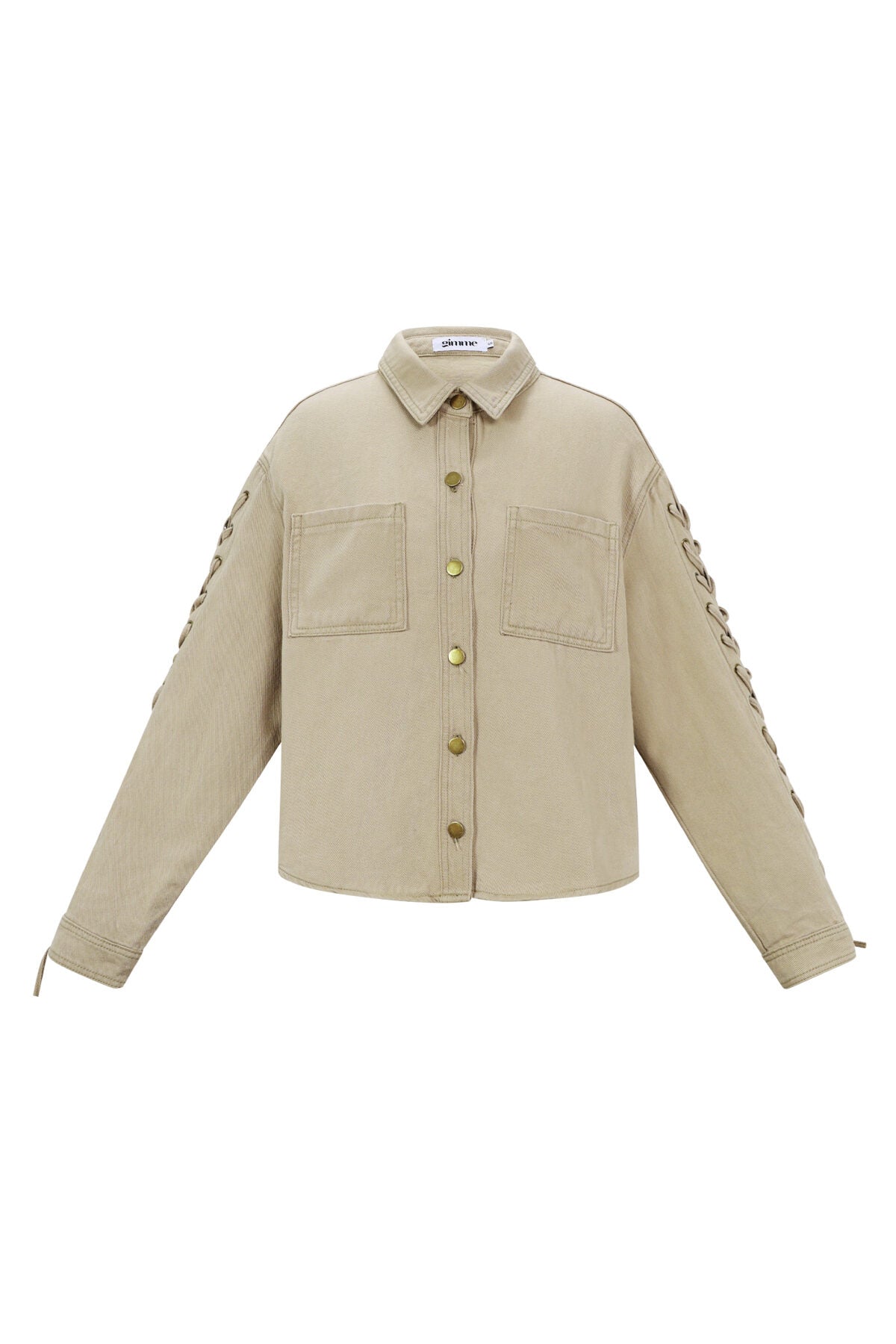 Geweven Katoen Vrouwen Jeansjack Casual Met Sluiting