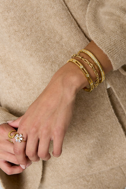Roestvrijstalen ronde armbanden, eenvoudige dagelijkse sieraden uit de Simple Series voor dames.