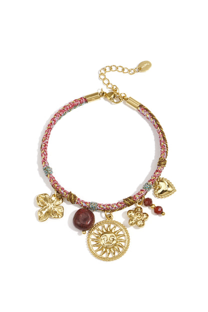 Armbanden met bedels van roestvrij staal, bloemen, casual, dagelijks, eenvoudig, serie, damessieraden