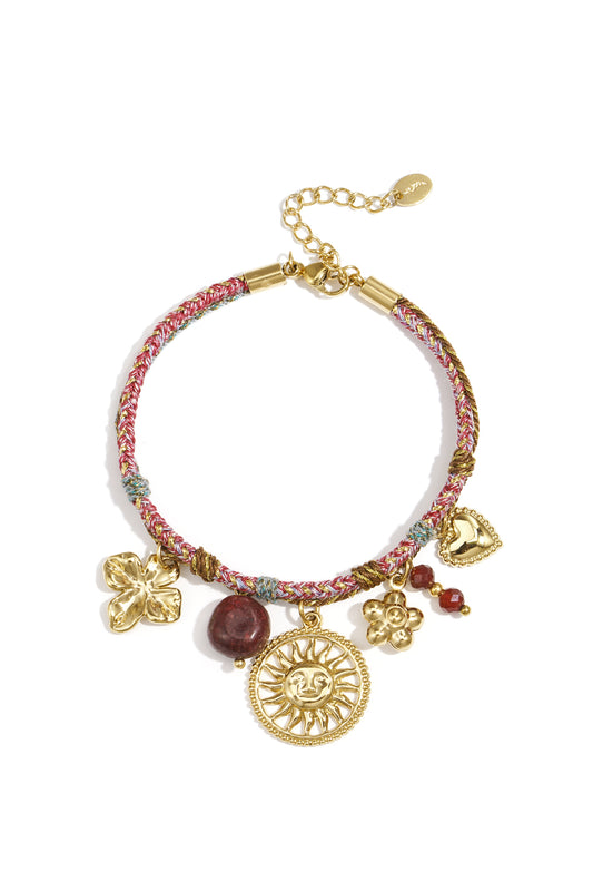 Armbanden met bedels van roestvrij staal, bloemen, casual, dagelijks, eenvoudig, serie, damessieraden