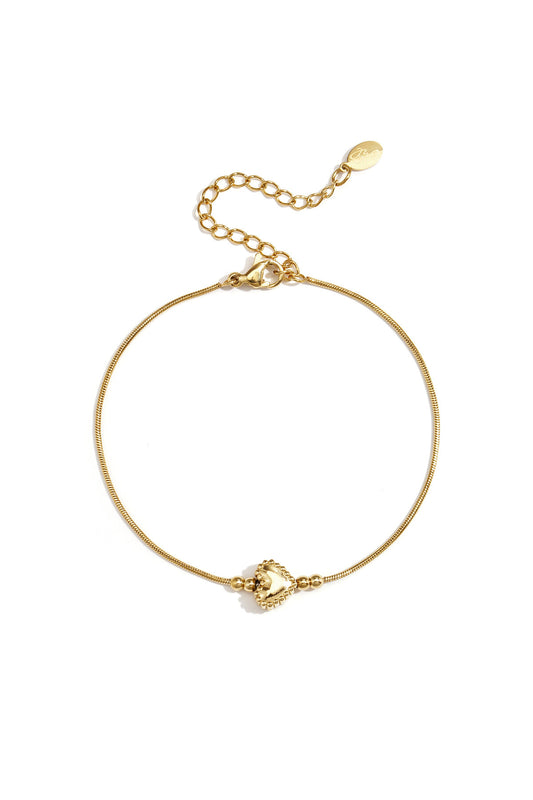 Minimalistische armband met versierd hartje