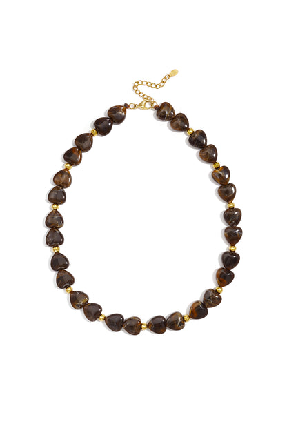 Acryl kralenkettingen met hartje, casual, alledaagse, eenvoudige serie, dames sieraden