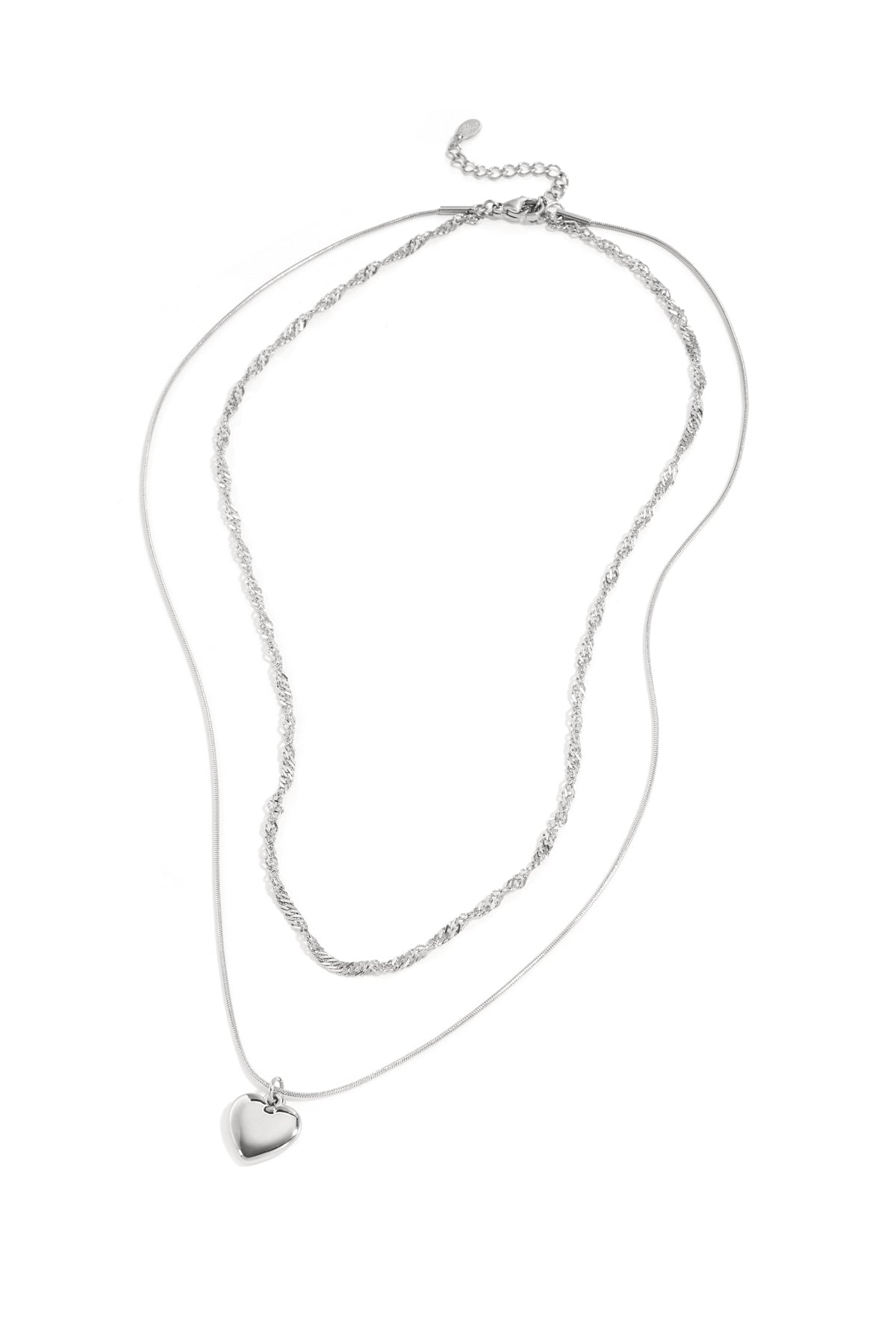 Gelaagde ketting met hart charm