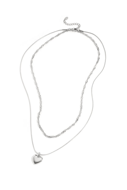 Gelaagde ketting met hart charm