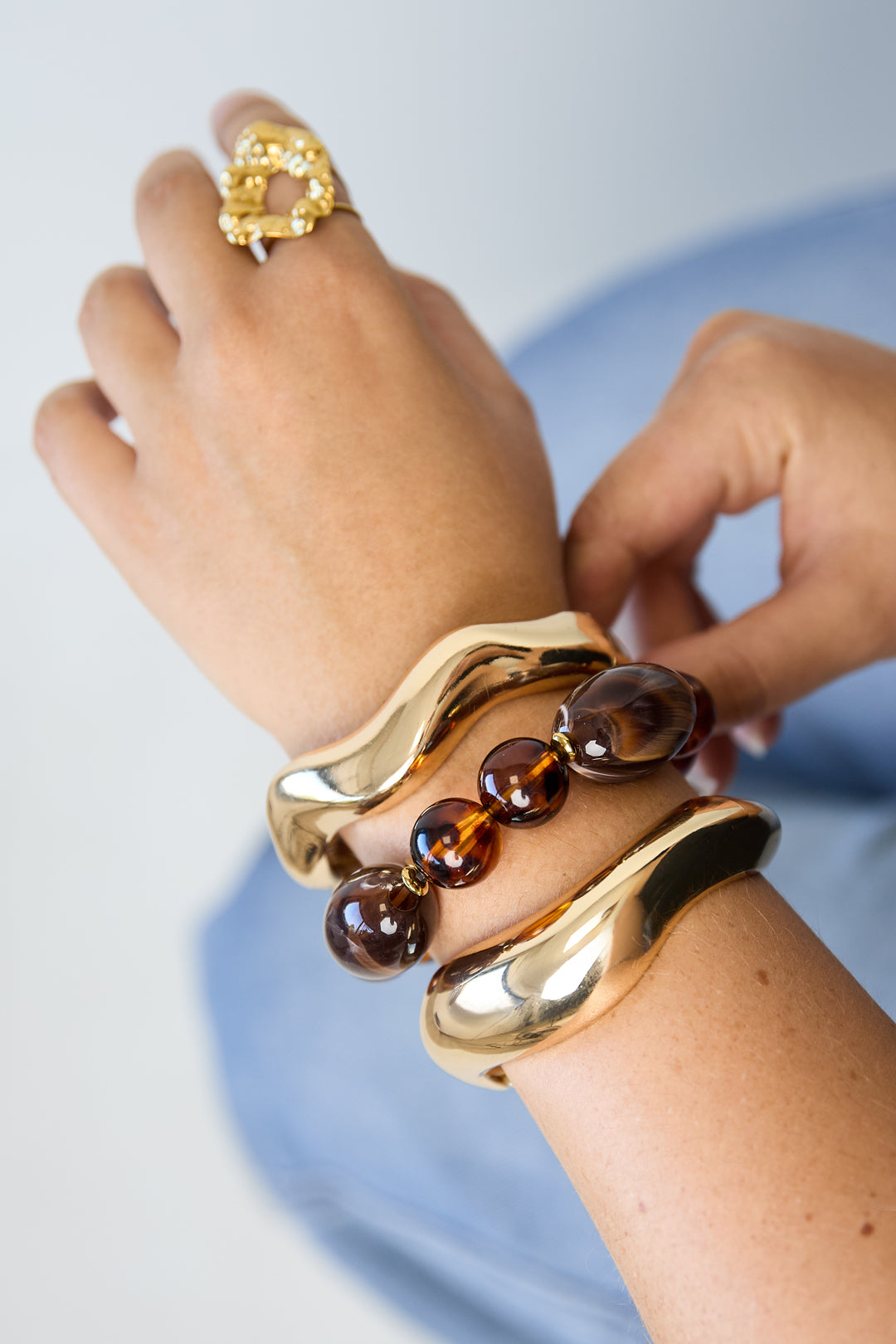 14K vergulde acryl kralenarmbanden, Beads Daily, Daily Simple serie, dames sieraden