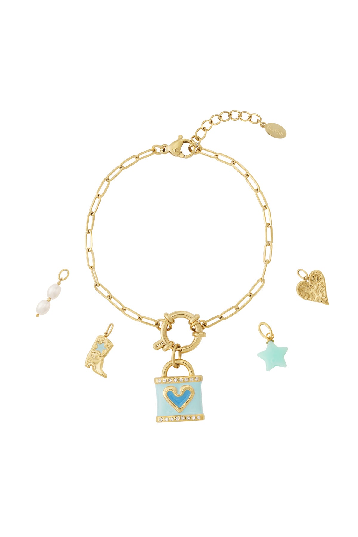 Blauwe liefde DIY armband