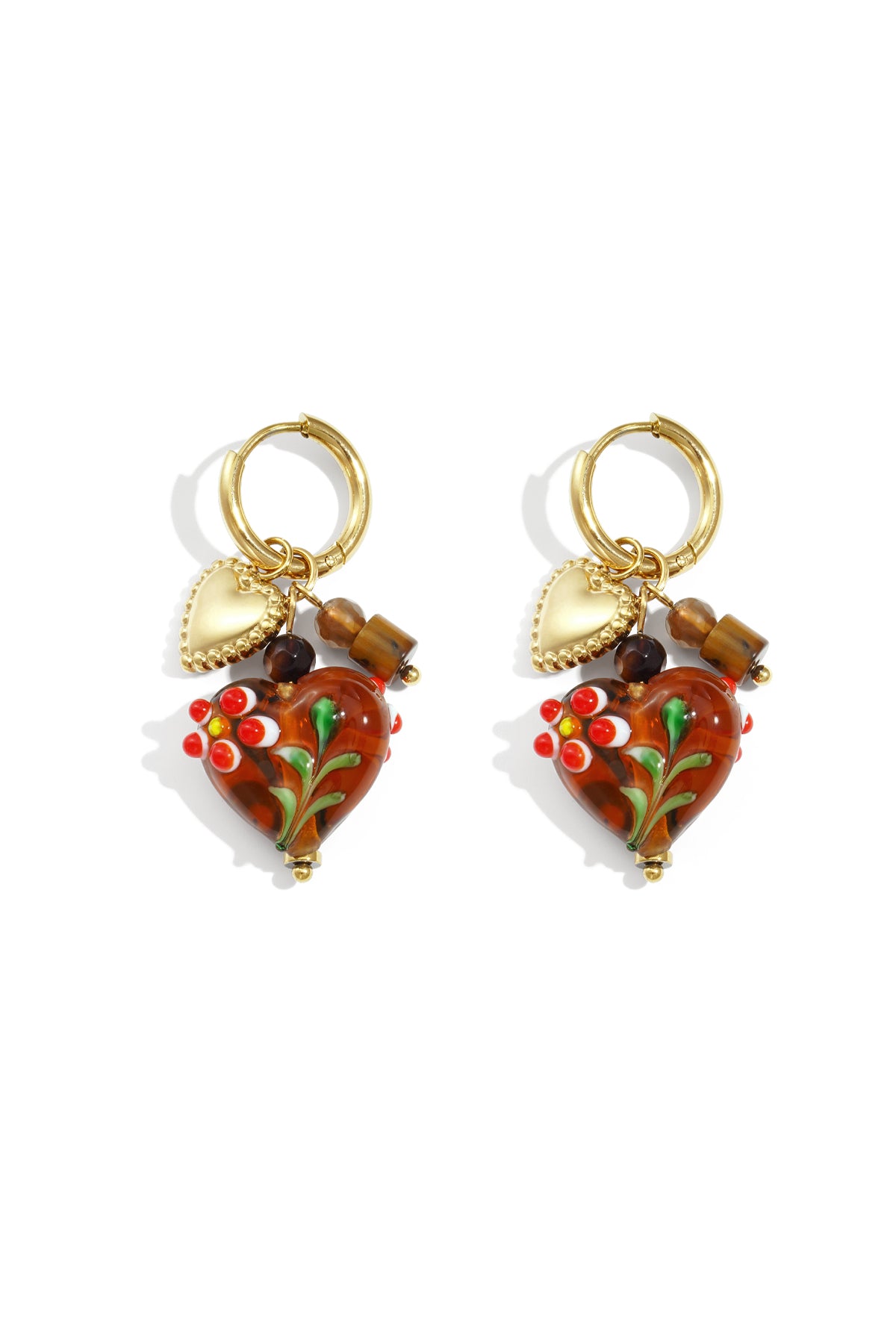 Oorbellen van roestvrij staal met hartjes, casual, dagelijks, eenvoudig, serie, damessieraden