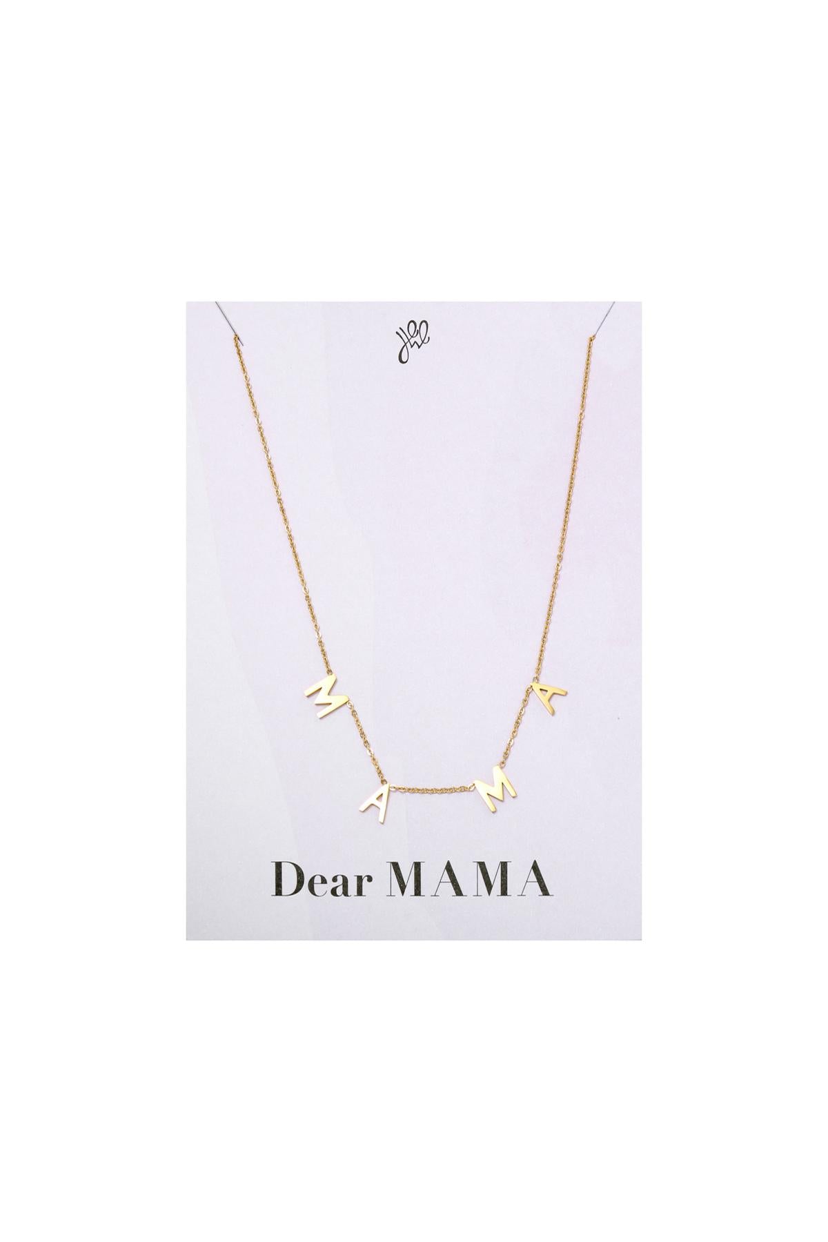 Ketting Dear Mama Goud kleur Stainless Steel