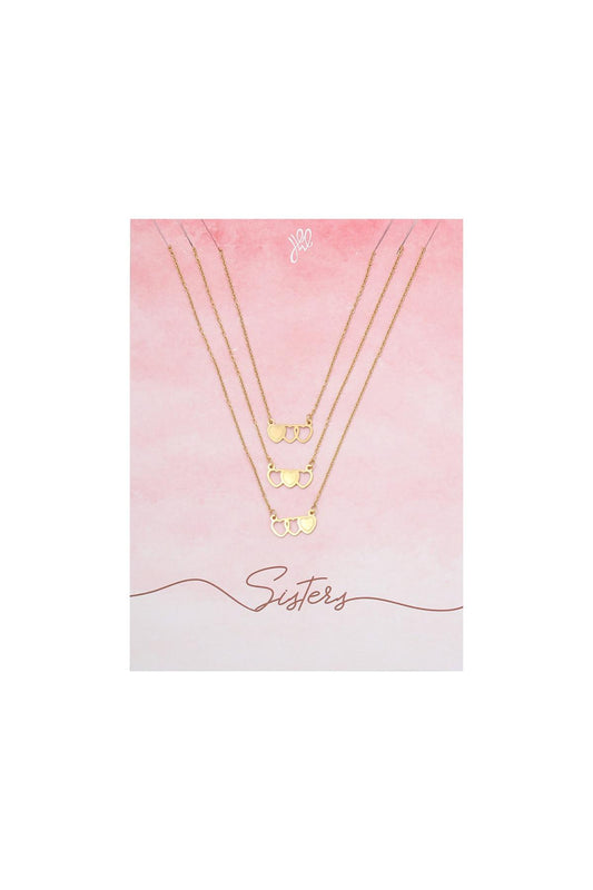 Ketting Three SisterS Goud kleur Stainless Steel