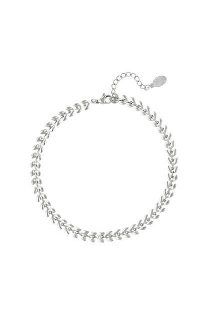 Enkelbandje bladeren Goud kleur Stainless Steel