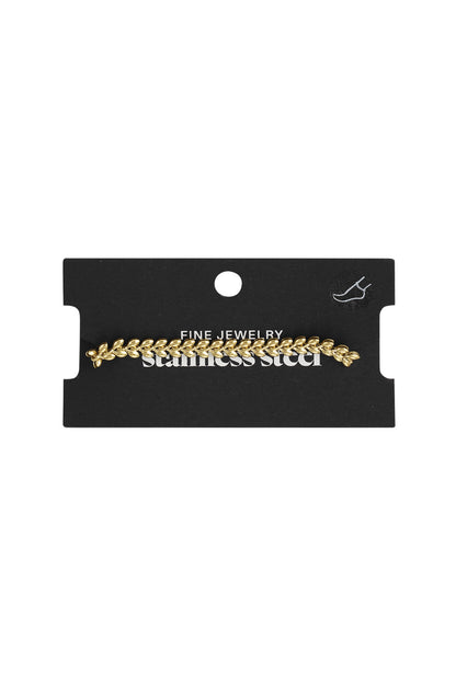 Enkelbandje bladeren Goud kleur Stainless Steel