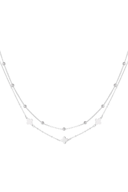ketting dubbel klaver/bolletjes