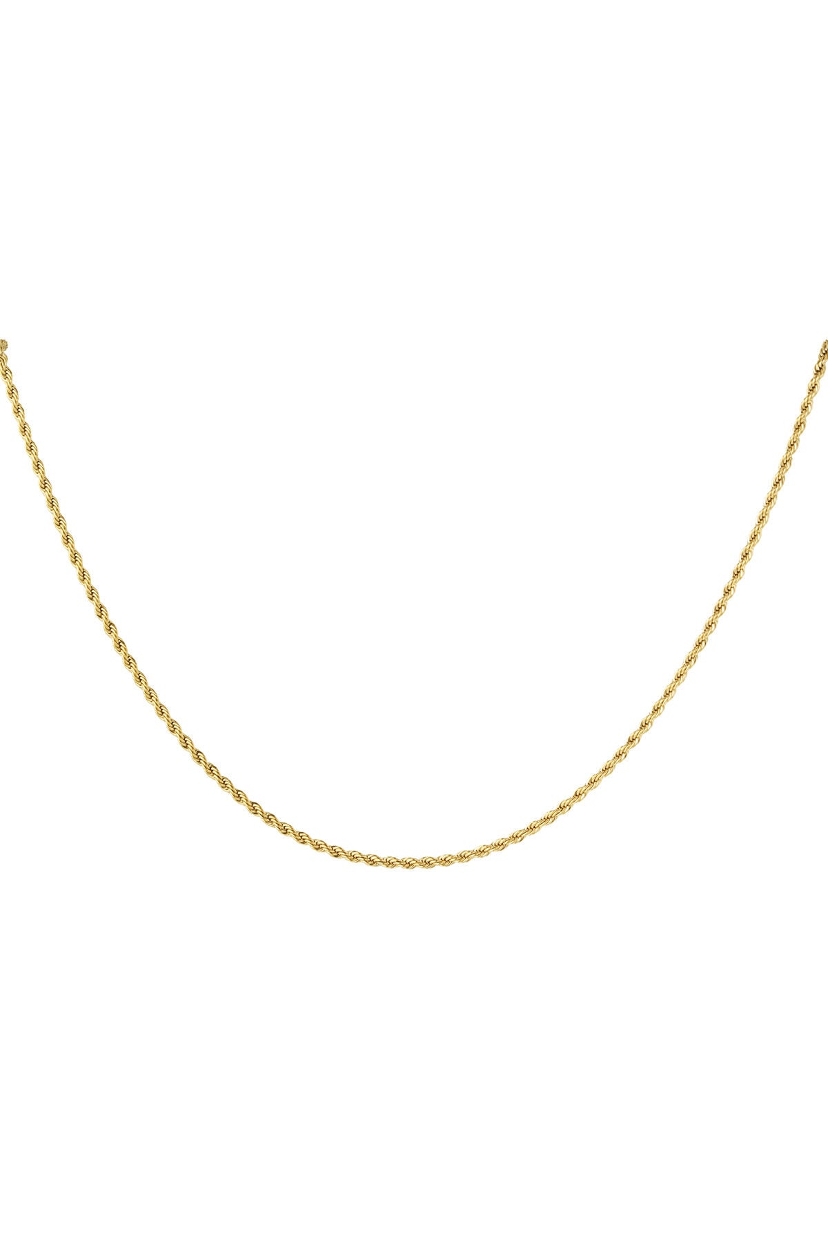 Unisex ketting gedraaid kort - Goud kleur-2.0MM