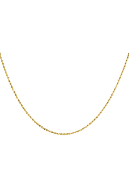 Unisex ketting gedraaid kort - Goud kleur-2.0MM