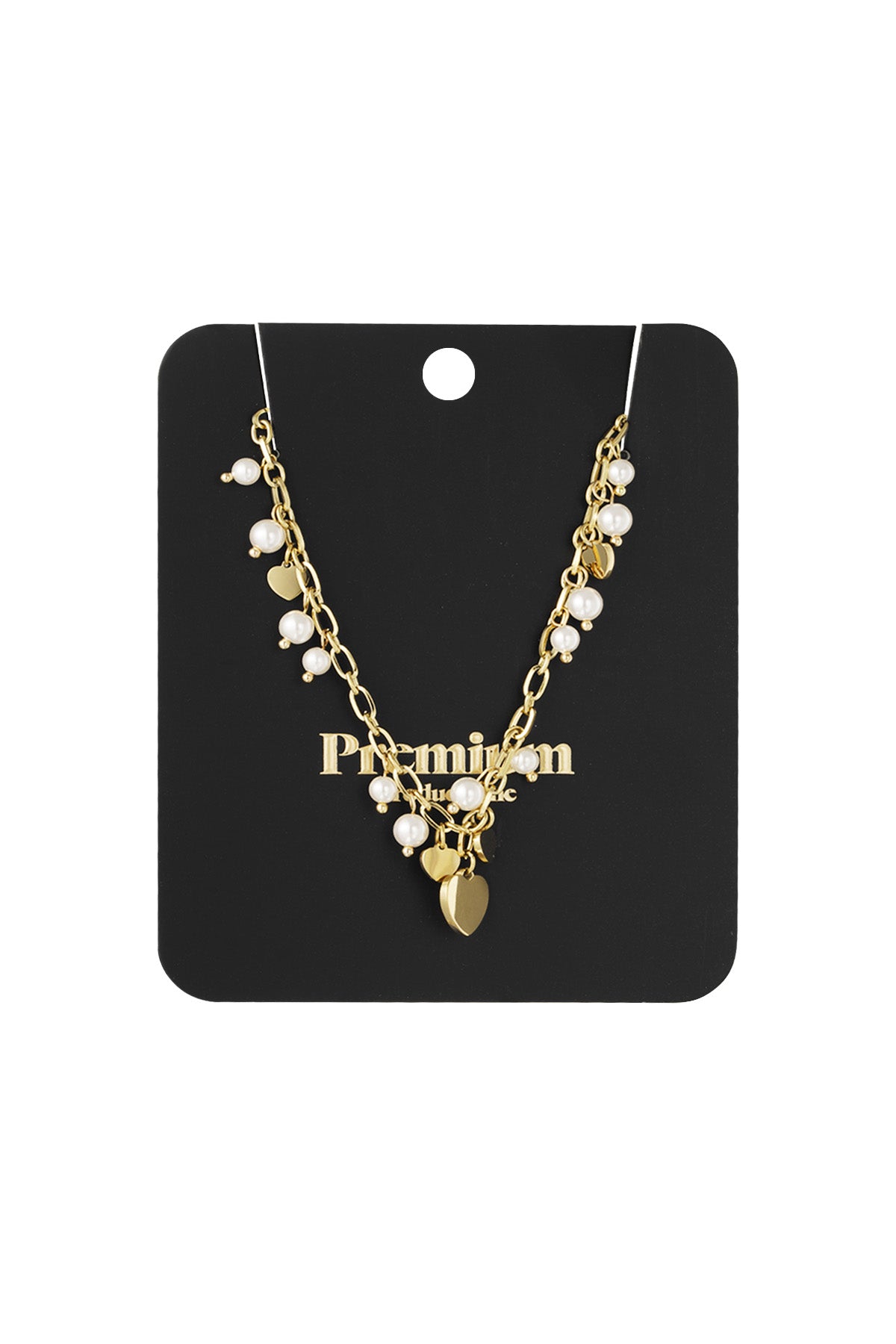 hearts & pearls ketting