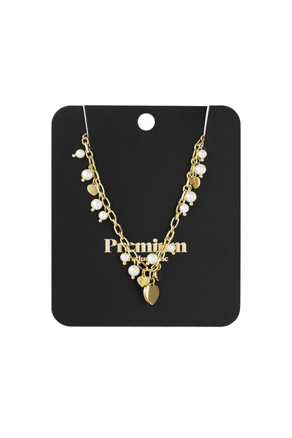 hearts & pearls ketting