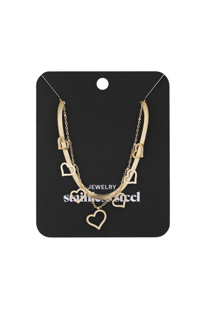 chunky heart ketting