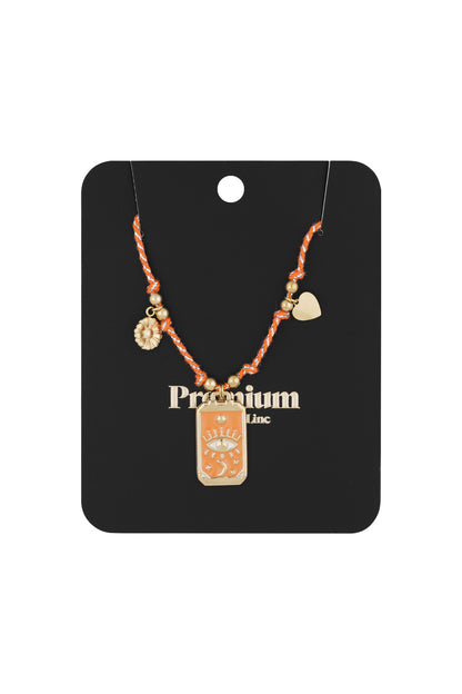 Eclipse Charm Necklace - Orange Gold