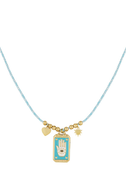 Eclipse Charm Necklace - Blue Gold kleur