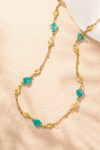 Omarm de liefde ketting - Groen en goudkleurig