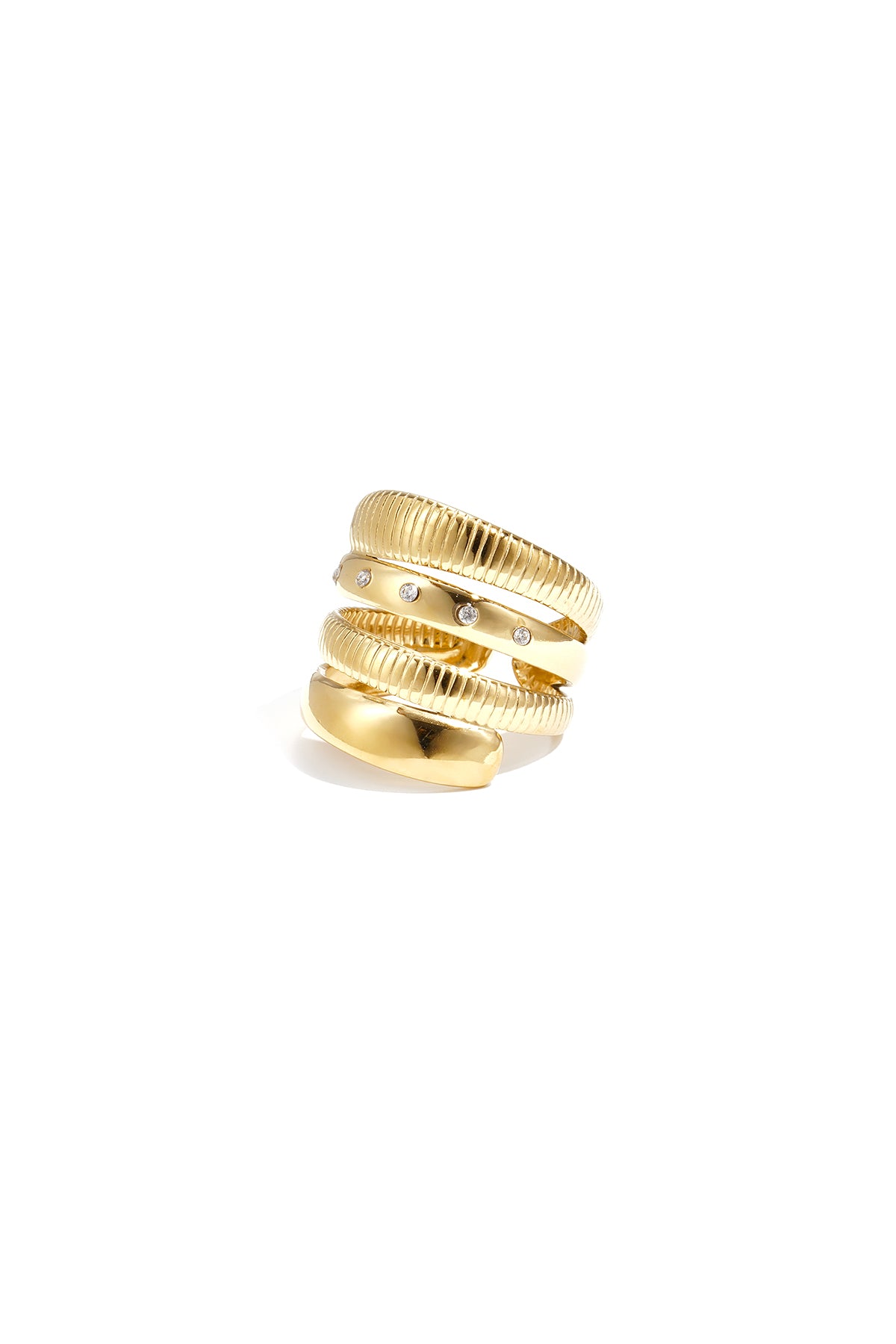 Gelaagde ring met streepjes design