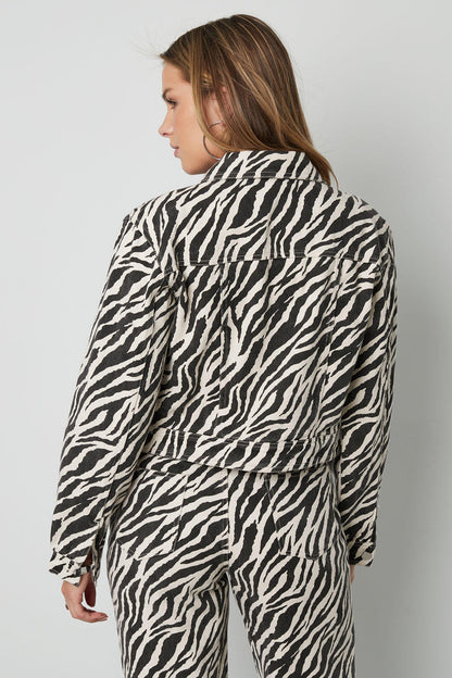 Cotton Denim Vrouwen Jas Street Elegant Specialty Dierenprint