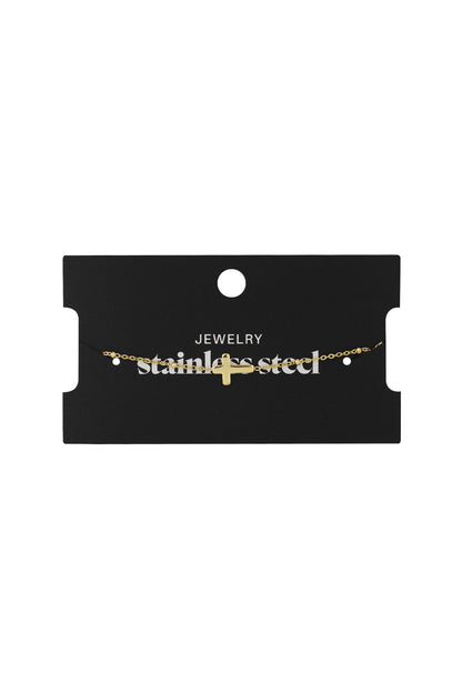 Armband Classic Cross Goud kleur Stainless Steel