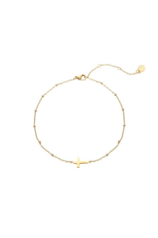 Armband Classic Cross Goud kleur Stainless Steel