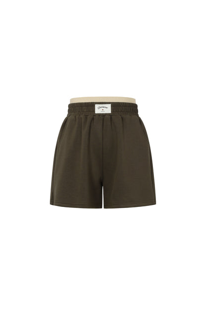 Gebreide Polyestervezel Vrouwen Casual Shorts Sporty Solide Kleur
