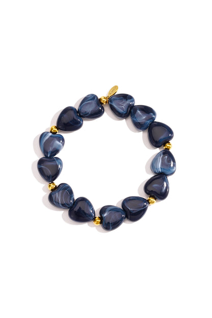Acryl kralenarmbanden met hartje, eenvoudige dagelijkse serie, dames sieraden