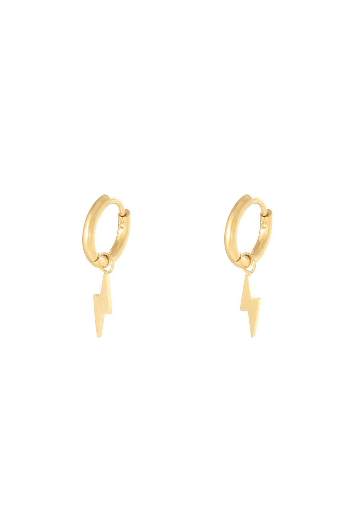 Oorbellen Bolt Goud kleur Stainless Steel