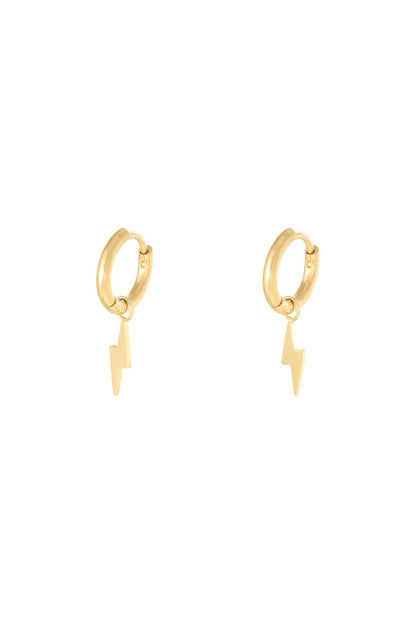 Oorbellen Bolt Goud kleur Stainless Steel