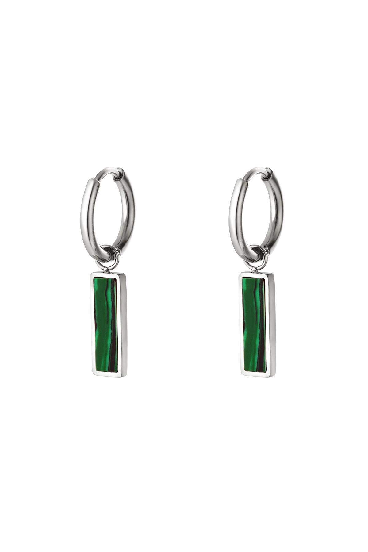 Groene staaf oorbellen Goud kleur Stainless Steel