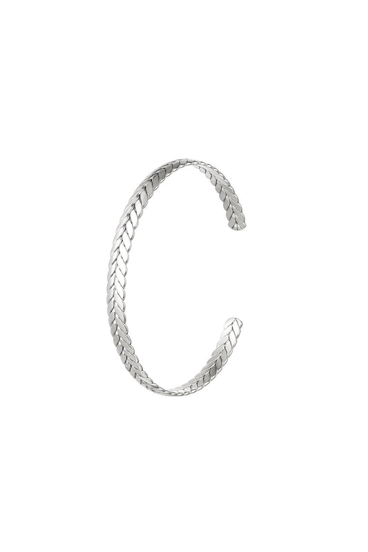 Roestvrij stalen armband laurier Zilver Stainless Steel
