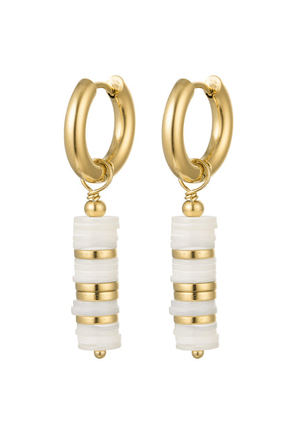 Oorbellen platte kraaltjes - Goud kleur Stainless Steel