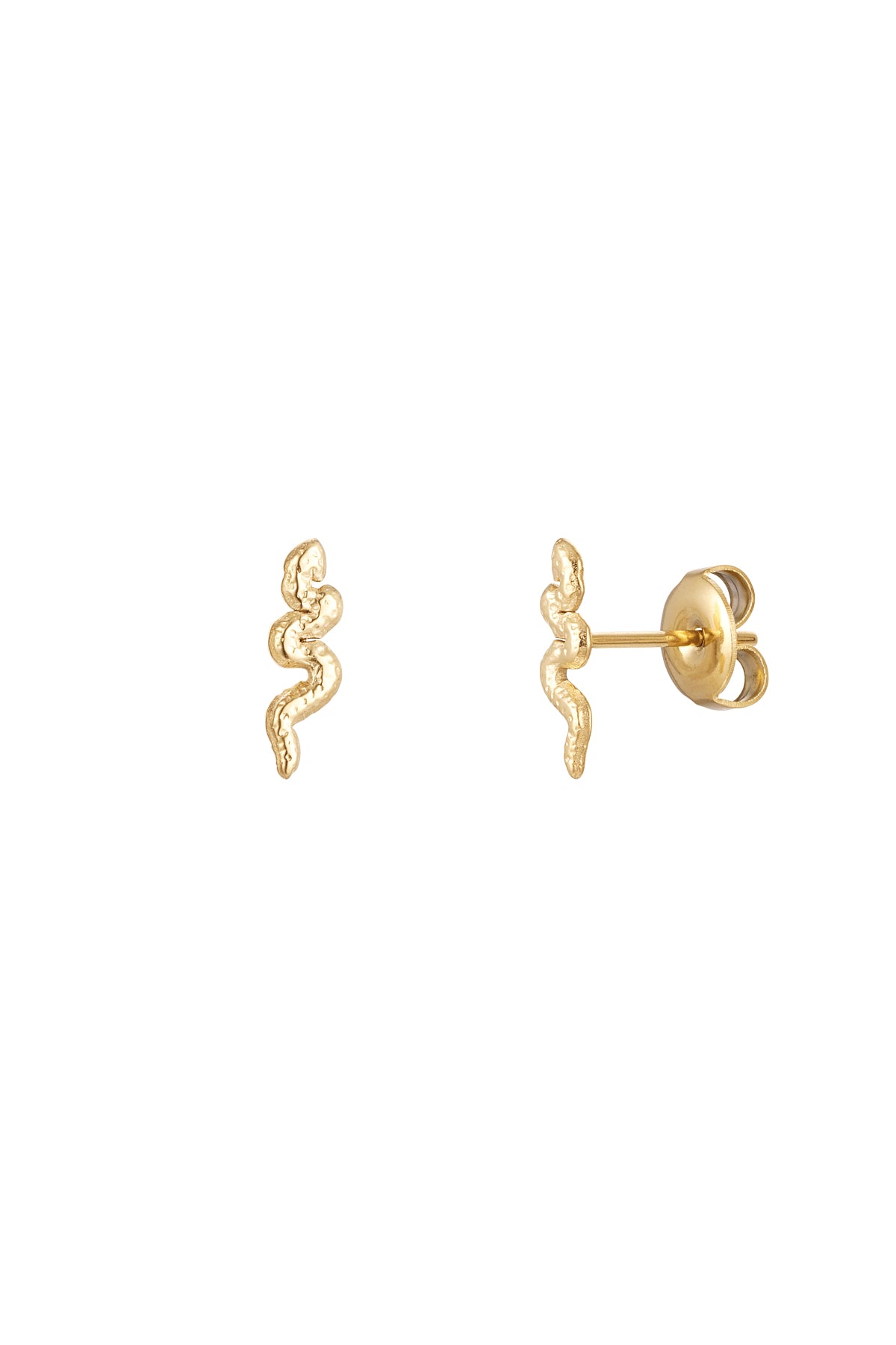 Oorbellensteker slang - zilver Stainless Steel